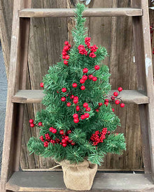 Christmas Tabletop Tree with Berries in Sack 60cm