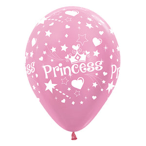 Sempertex 30cm Princess Theme Satin Pearl Pink Latex Balloons 25PK Pack of 25