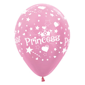Sempertex 30cm Princess Theme Satin Pearl Pink Latex Balloons, 25PK Pack of 25