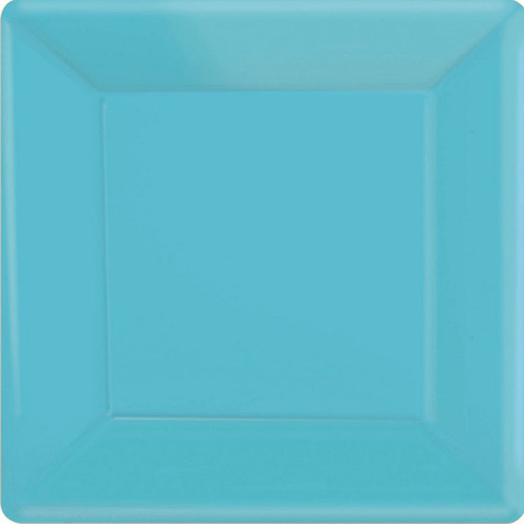 Paper Plates 17cm Square 20CT - Caribbean Blue Pack of 20