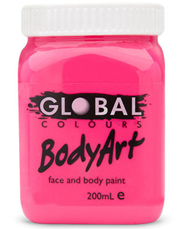 BodyArt Fluoro Pink Paint Jar 200ml