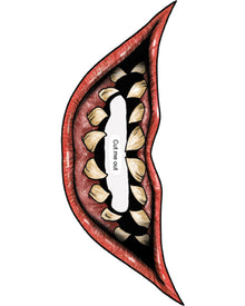 Big Mouth Clown Temporary Tattoo For Halloween