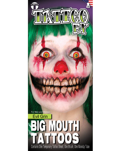 Big Mouth Evil Grin Tattoo Set