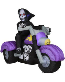 Bike Skele Lawn Halloween Inflatable 2.4m