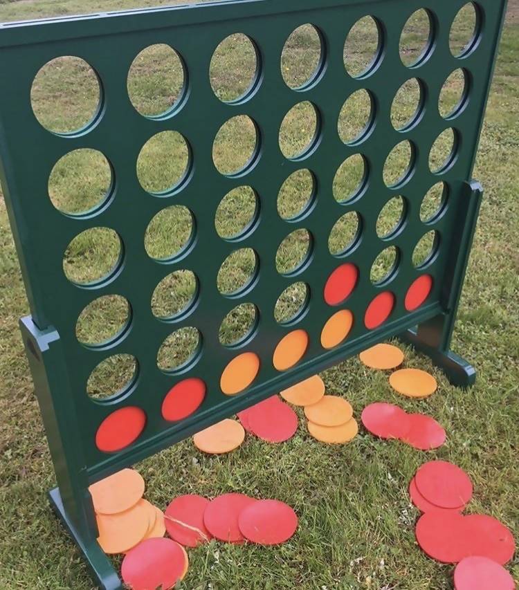 Wooden Indoor Outdoor Giant Connect Four In A Row Game Set 120x109cm Green