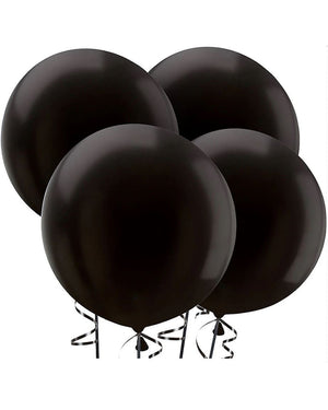 Black 60cm Latex Balloons Pack of 4