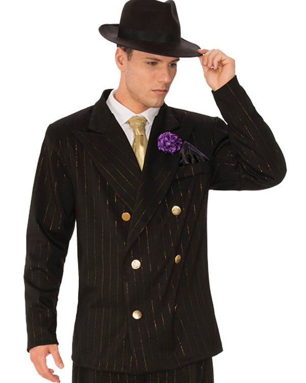 20s Black and Gold Gangster Mens Costume
