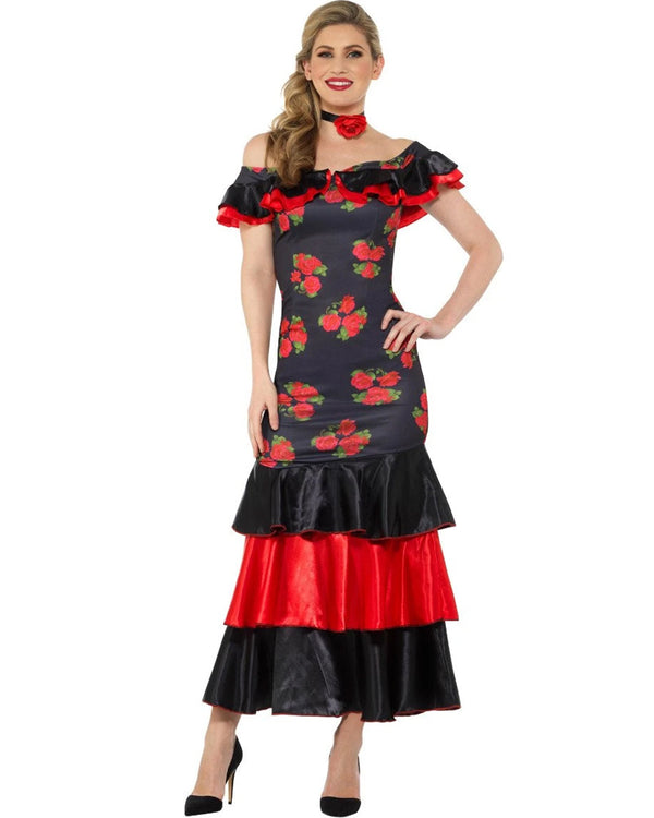 Black and Red Flamenco Womens Costume
