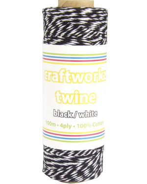 Black and White Twine String 100m