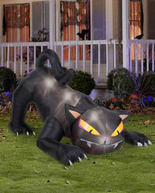 Black Cat With Turning Head Lawn Halloween Inflatable 1.2m (US PLUG)