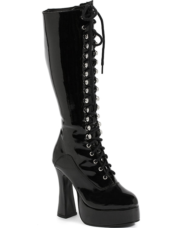 Black Easy Lace Womens Boots