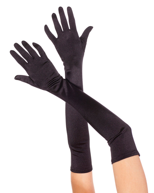 Black Elbow Length Gloves