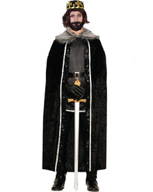 Black Faux Fur Trim Cape