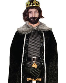 Black Faux Fur Trim Cape