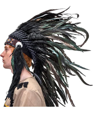 Black Feather Native American Headdress
