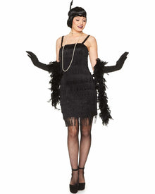 20s Black Flapper Dress Womens Costume