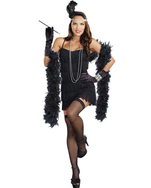 1920s Black Flapper Womens Costume Kit