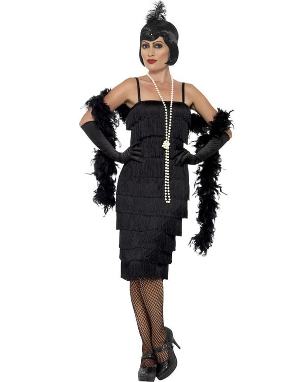 20s Elegant Black Flapper Womens Costume