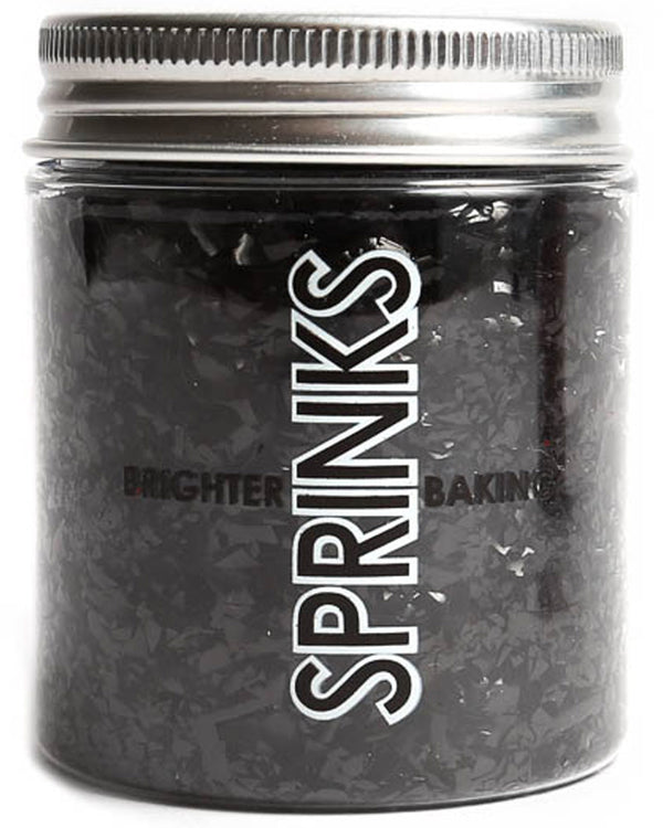SPRINKS Black Edible Glitter Flakes 25g