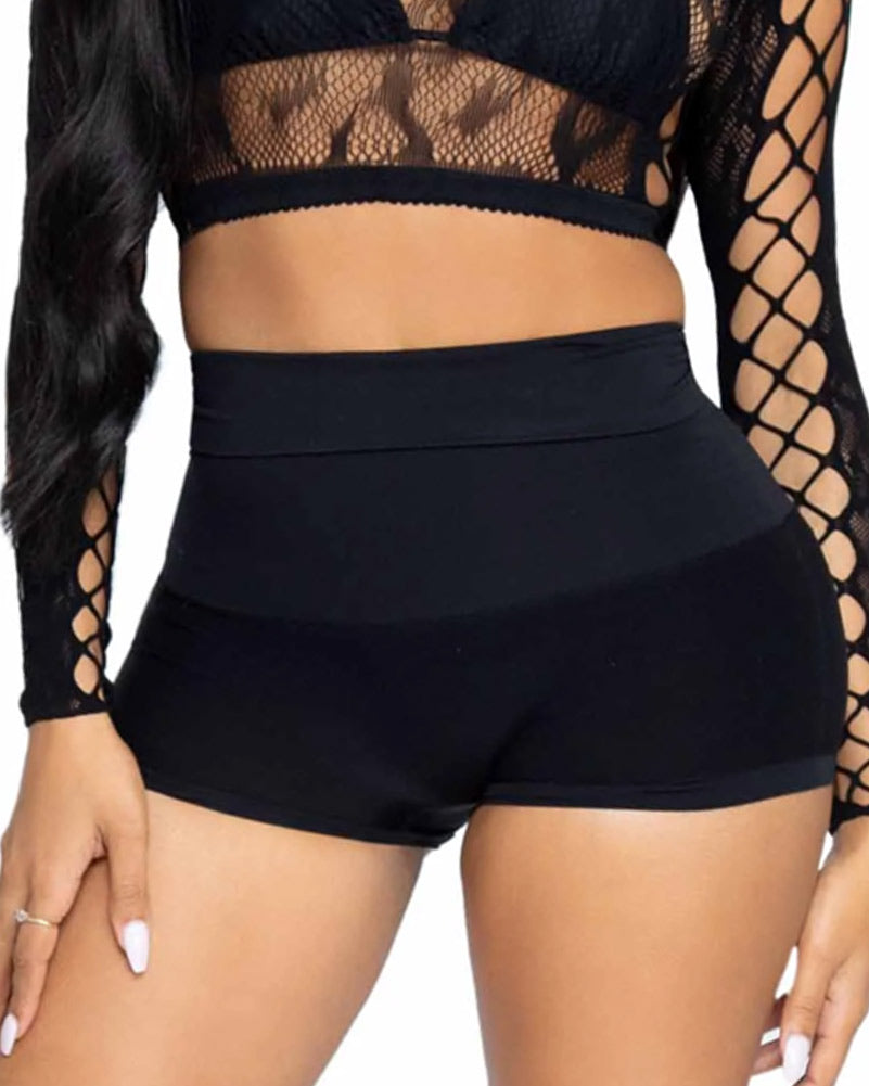 Black High Waist Shape Wear Shorts