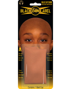 Black Label Dark Brown Bald Cap