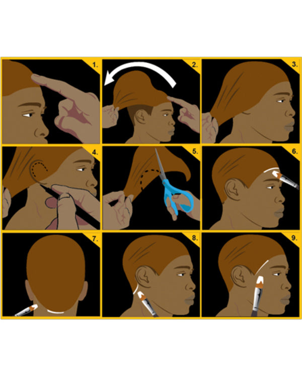 Black Label Dark Brown Bald Cap