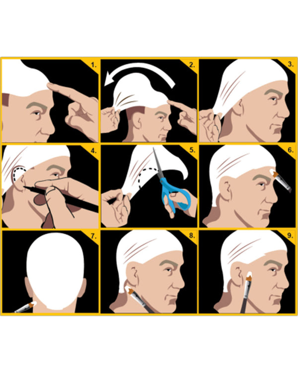 Black Label White Bald Cap