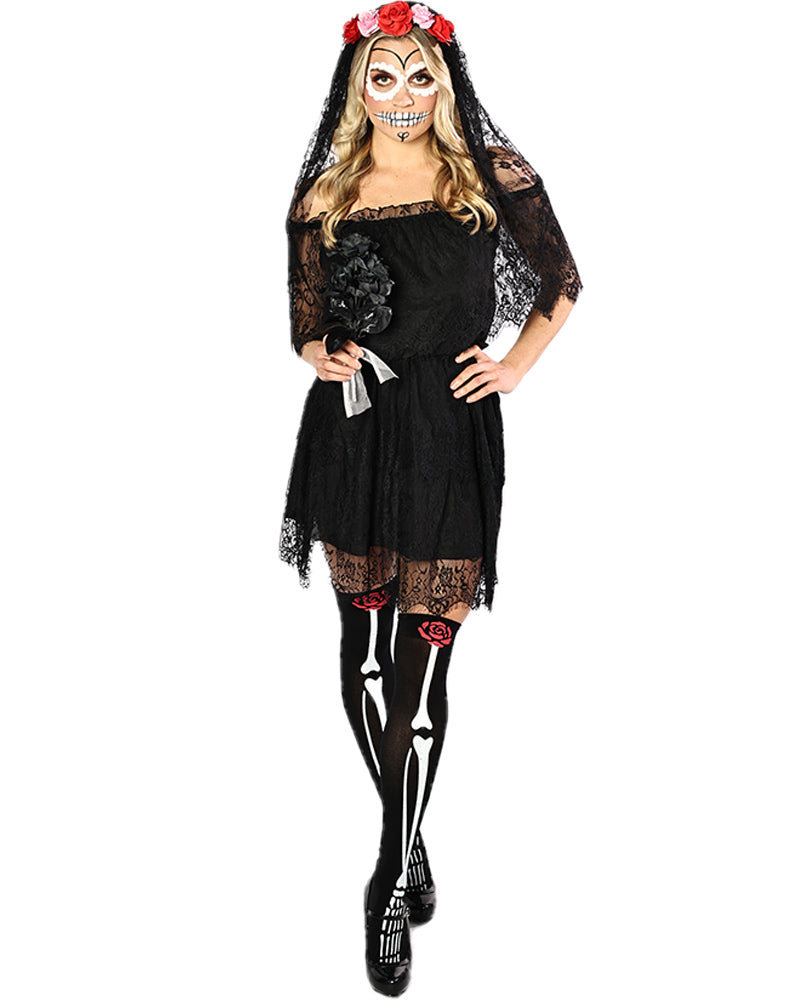 Black Lace Halloween Plus Size Womens Dress