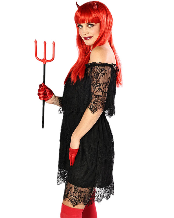 Black Lace Halloween Womens Dress