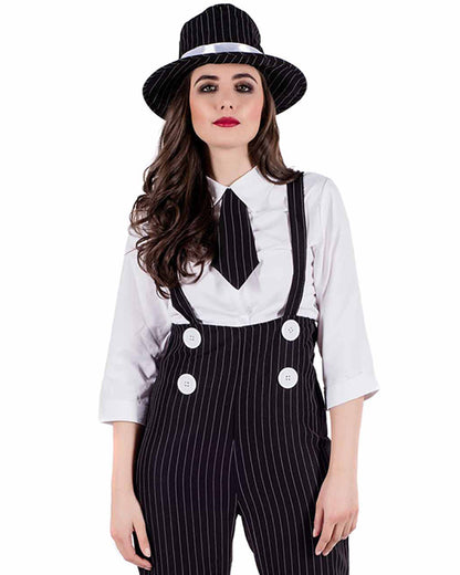 20s Pinstripe Lady Gangster Womens Costume