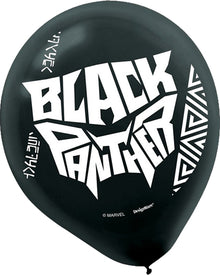 Black Panther Latex Balloons Pack of 6