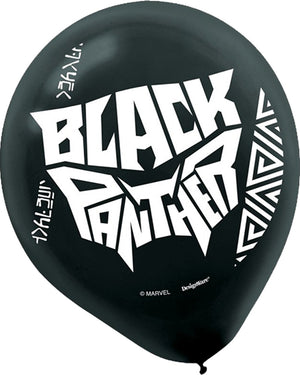 Black Panther Latex Balloons Pack of 6