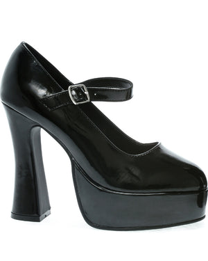 Black Eden Patent Chunky Heel Womens Shoes