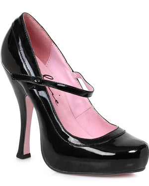 Black Patent Babydoll Heels Womens Shoes