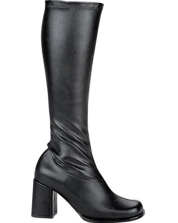 Black Matte Patent Go Go Womens Boots