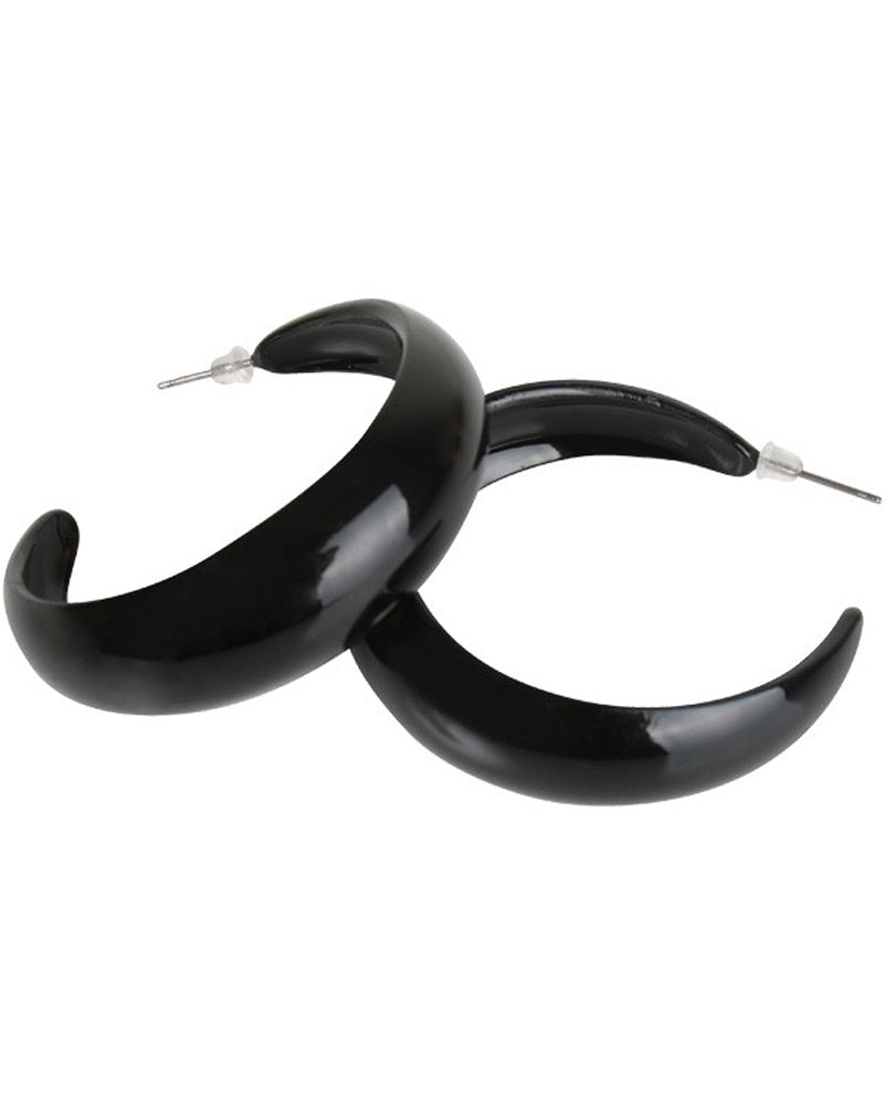 Black plastic earrings Clearance