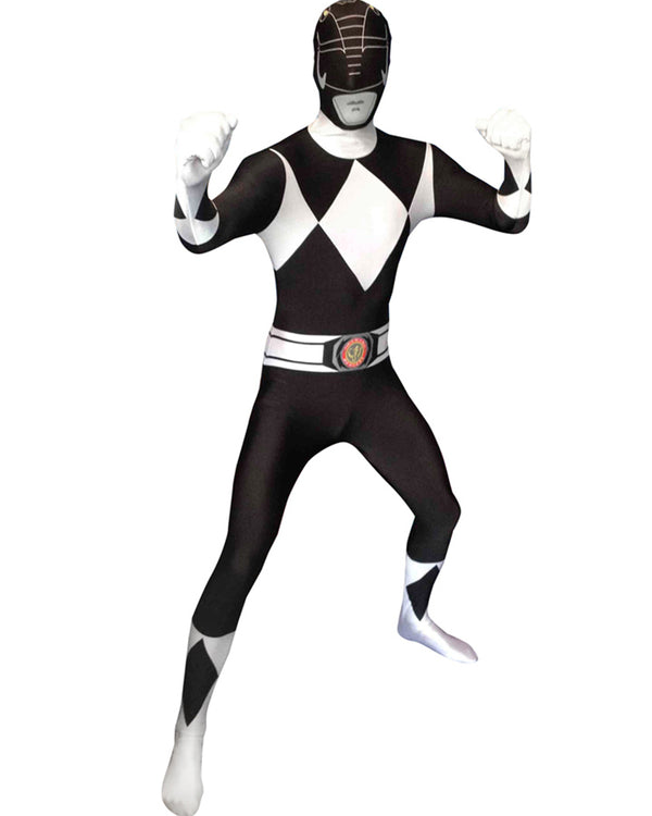 Black Power Rangers Morphsuit Mens Costume