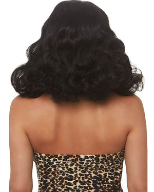 Retro Bangs Short Curly Black Wig