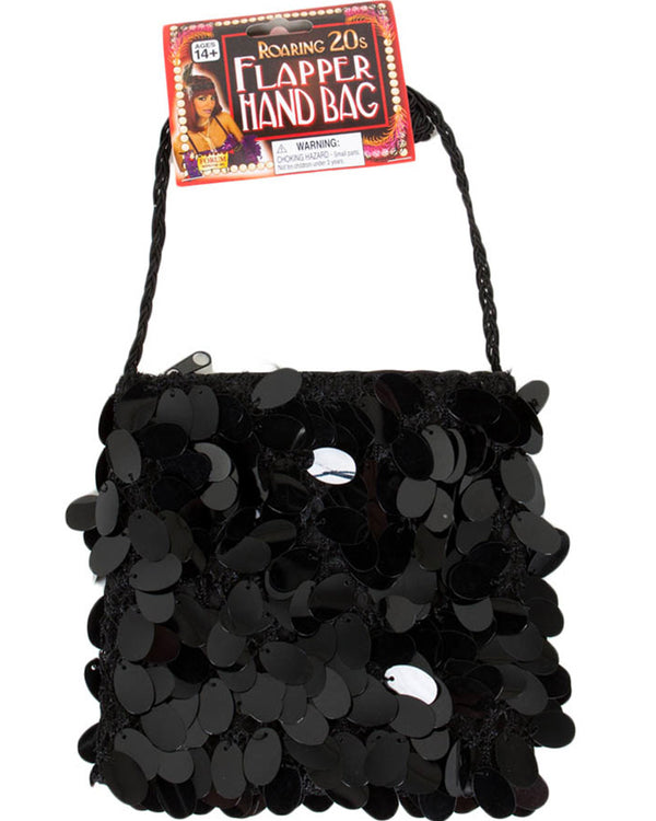 20s Black Sequin Flapper Bag