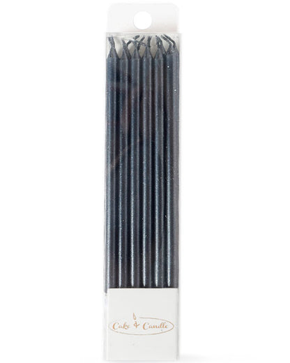 Black Tall 12cm Cake Candles Pack of 12