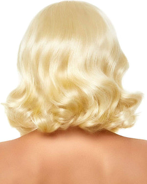 Retro Bangs Short Curly Blonde Wig