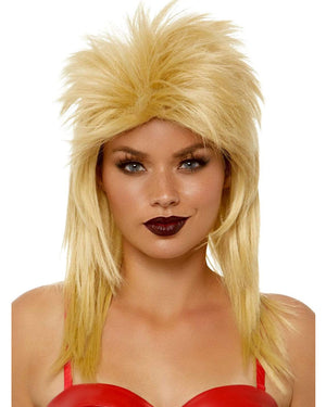 80s Rockstar Blonde Mullet Wig