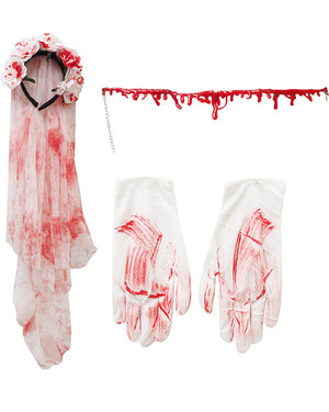 Bloody Deluxe Headband Gloves and Necklace Set
