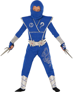 Blue and Silver Dragon Ninja Boys Costume