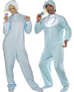 Blue Baby Boy Romper Adult Costume