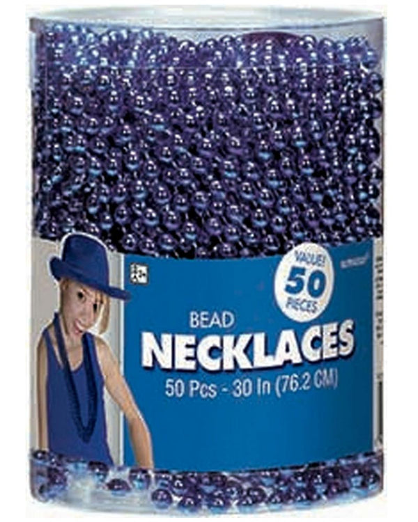 Blue Beaded Necklaces Pack of 50