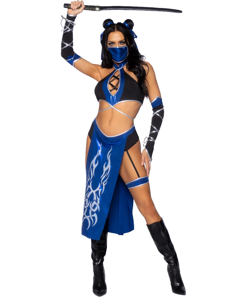 Blue Combat Ninja Womens Costume