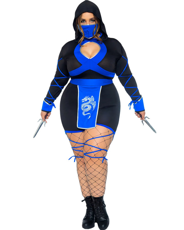 Blue Dragon Ninja Plus Size Womens Costume