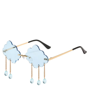 60s Light Blue Festive Cloud Glasses