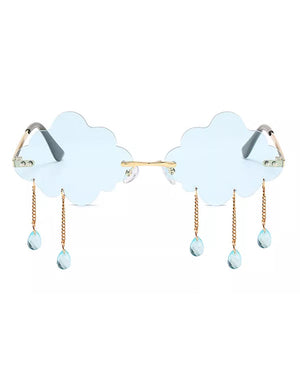 60s Light Blue Festive Cloud Glasses